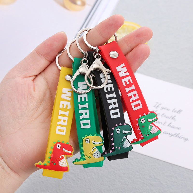 Keychain de cordón de dinosaurio de PVC al por mayor